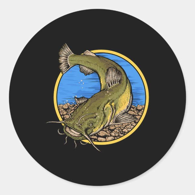 Flathead Catfish Fishing  Classic Round Sticker (Front)