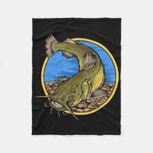Flathead Catfish Fishing Fleece Blanket