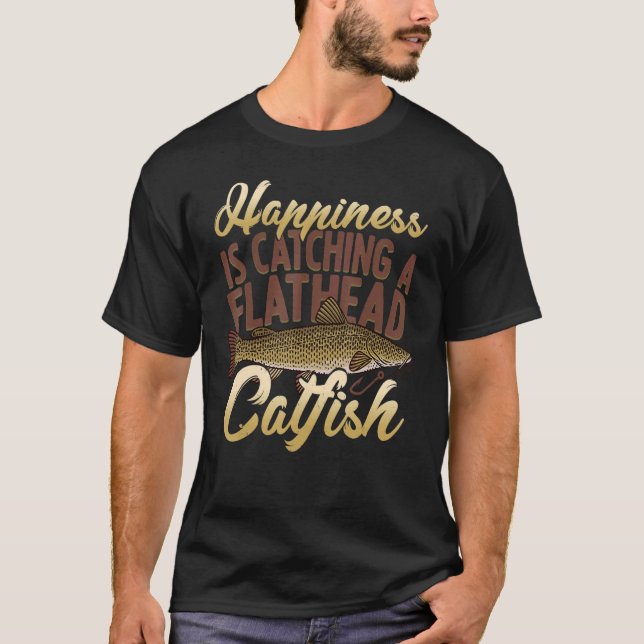 Flathead Catfish Fishing Graphic Freshwater Fish T-Shirt (Front)