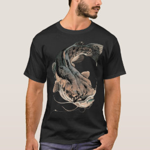Flathead Catfish Fishing Sticker T-Shirt