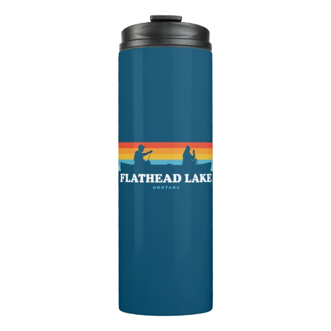 Flathead Lake Montana Canoe Thermal Tumbler (Front)