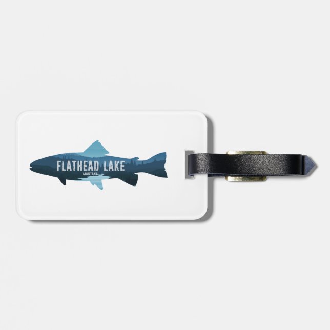 Flathead Lake Montana Fish Luggage Tag (Back Horizontal)