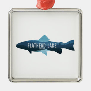 Flathead Lake Montana Fish Metal Tree Decoration
