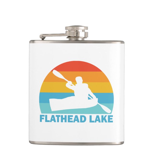 Flathead Lake Montana Kayak Hip Flask (Front)