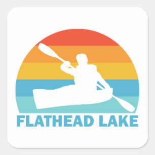 Flathead Lake Montana Kayak Square Sticker
