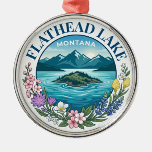 Flathead Lake Montana Metal Tree Decoration