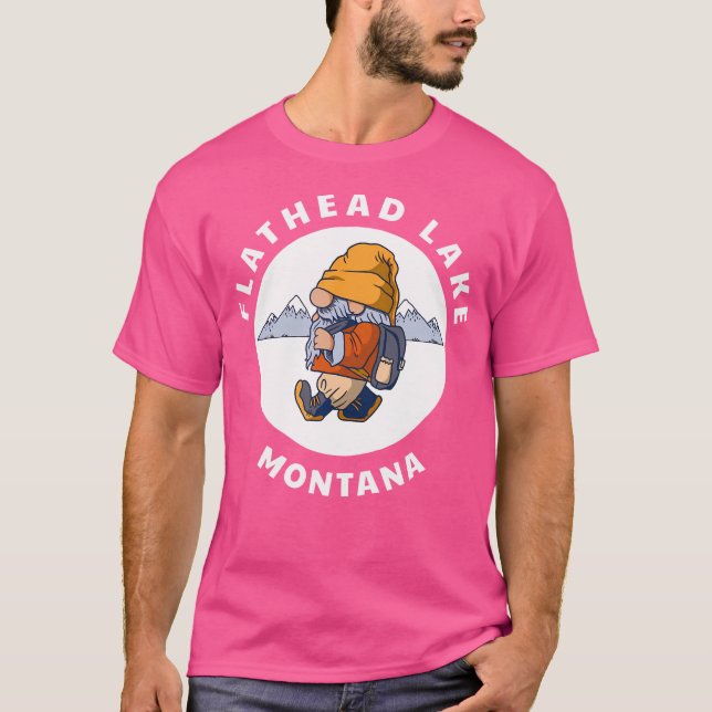 Flathead Lake Montana Mountains Hiking Gnome Mt So T-Shirt (Front)