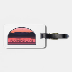 Flathead Lake Montana Red Sunrise Luggage Tag