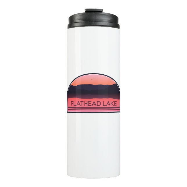 Flathead Lake Montana Red Sunrise Thermal Tumbler (Front)
