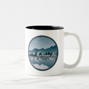Flathead Lake Montana Reflection Two-Tone Coffee Mug