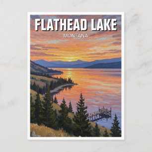 Flathead Lake Montana Travel Postcard