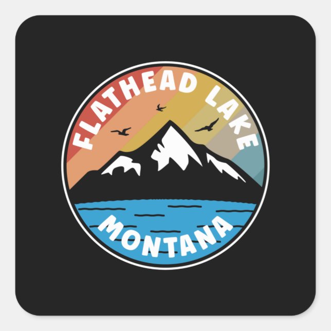 Flathead Lake - Montana Vintage Square Sticker (Front)