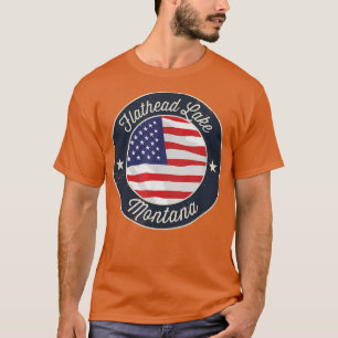 Flathead Lake - Patriotic Montana Souvenir T-Shirt