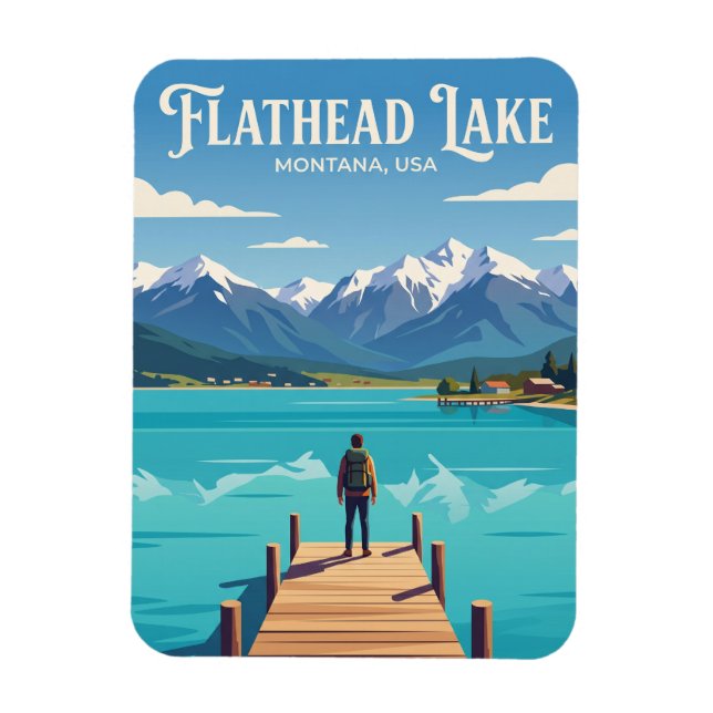 Flathead Lake USA Magnet (Vertical)