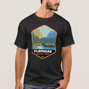 Flathead National Forest Montana Vintage Emblem T-Shirt
