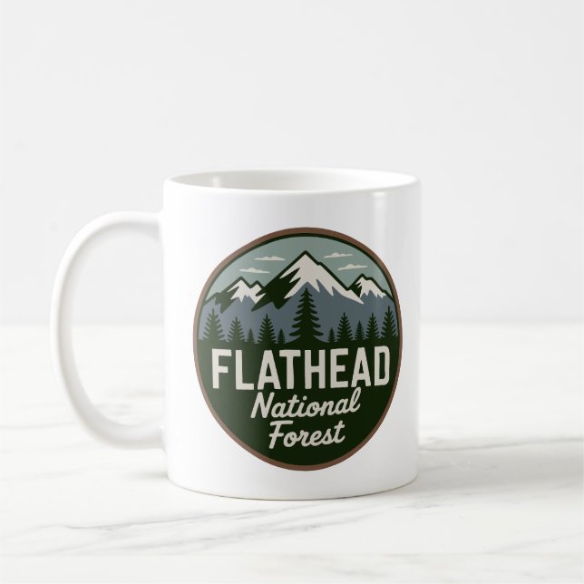 Flathead National Forest Scenic Mountain Landscape Coffee Mug (Left)