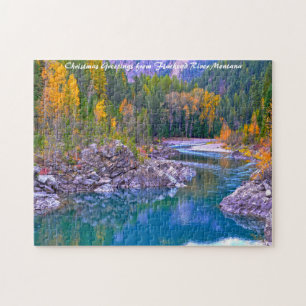 Flathead River Montana. Christmas Greetings Jigsaw Puzzle