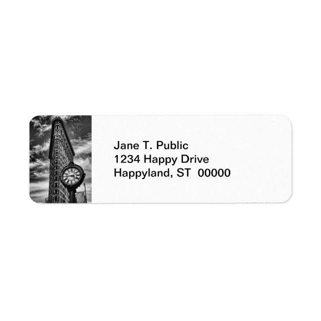 Flatiron Building and Clock in Black and White (Front)