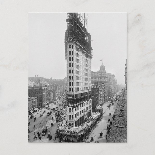 Flatiron Building Construction, 1902 Postcard (Front)
