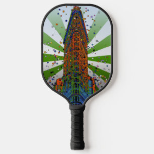 Flatiron Building - Green & White Rays Pickleball Paddle