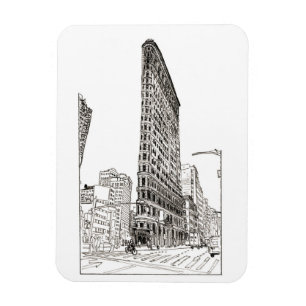 Flatiron Building New York City Illustration Magnet