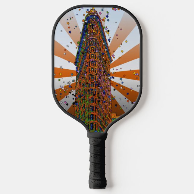 Flatiron Building - Orange & White Rays Pickleball Paddle (Front)