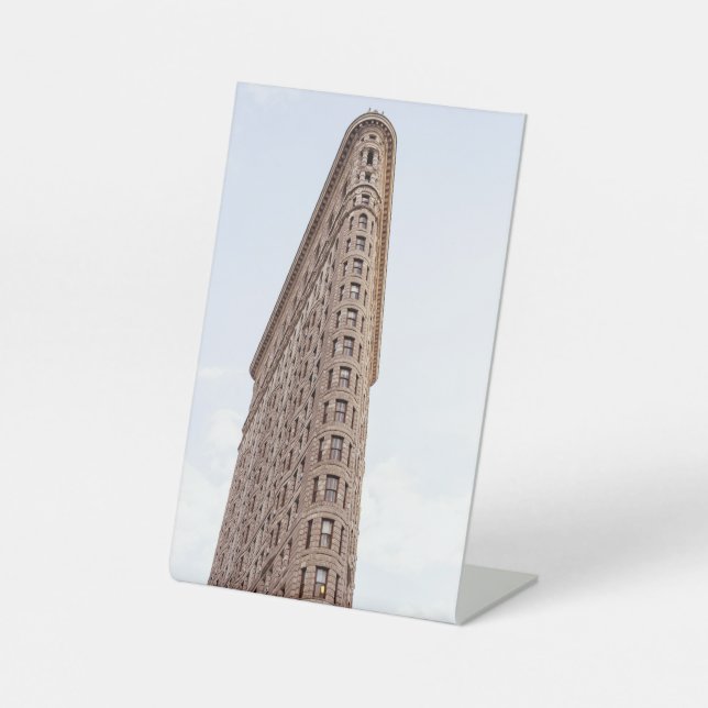 Flatiron building postcard pedestal sign (Front)