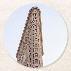 Flatiron building round paper coaster