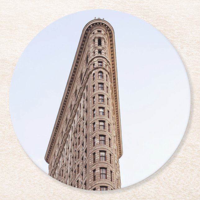 Flatiron building  round paper coaster (Front)