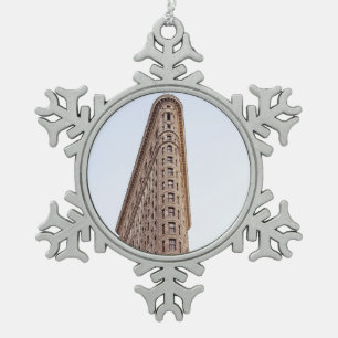 Flatiron building  snowflake pewter christmas ornament