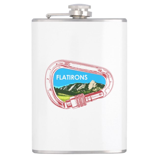 Flatirons Climbing Carabiner Hip Flask (Front)