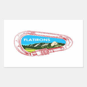 Flatirons Climbing Carabiner Rectangular Sticker