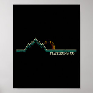 Flatirons Colorado Retro Mountain Climbing Summer Poster