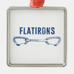 Flatirons Colorado Rock Climbing Quickdraw Metal Tree Decoration