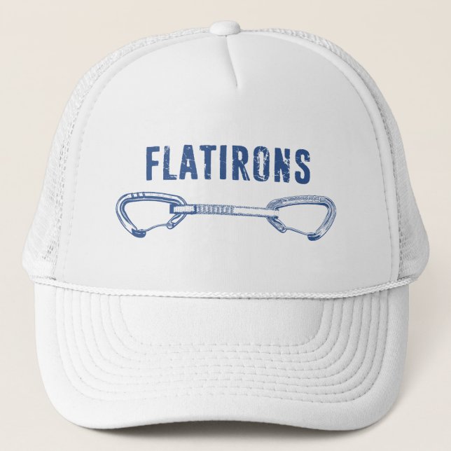 Flatirons Colorado Rock Climbing Quickdraw Trucker Hat (Front)
