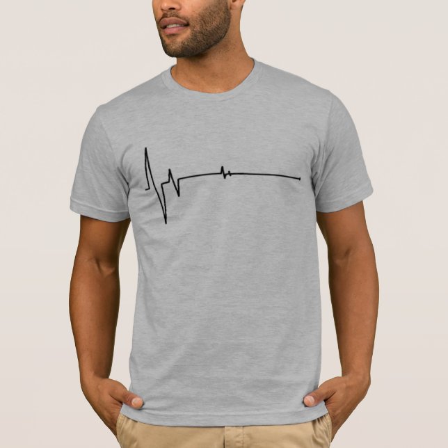 Flatline grey semi fitted mens tshirt (Front)