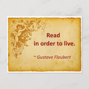 Flaubert Quote on Reading Postcard