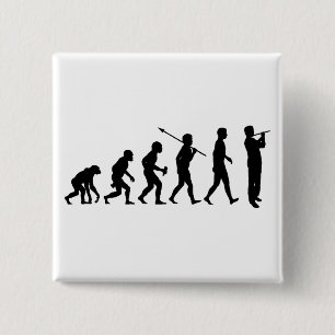 Flautist 15 Cm Square Badge