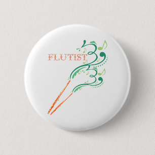 Flautist 6 Cm Round Badge