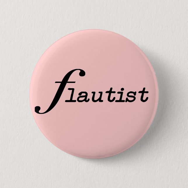 Flautist 6 Cm Round Badge (Front)
