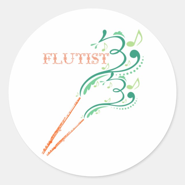 Flautist Classic Round Sticker (Front)