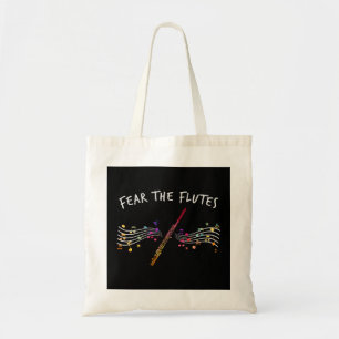 Flautist Gifts Marching Band Music Fear The Flute Tote Bag