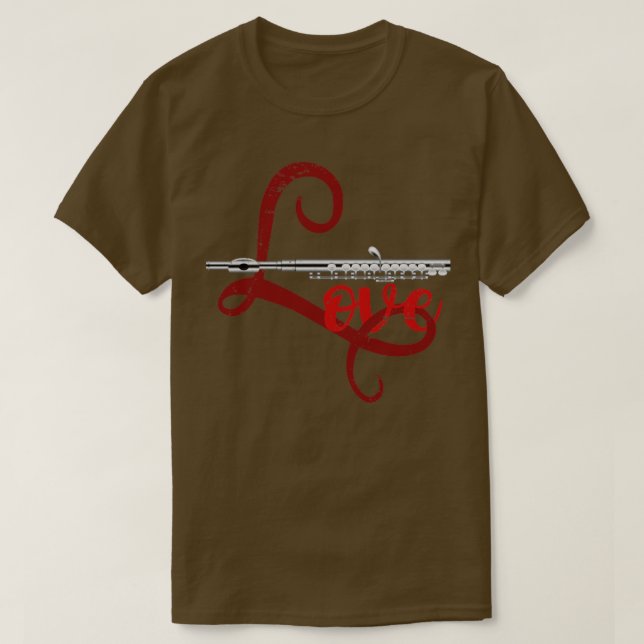 Flautist Love Flute T-Shirt (Design Front)