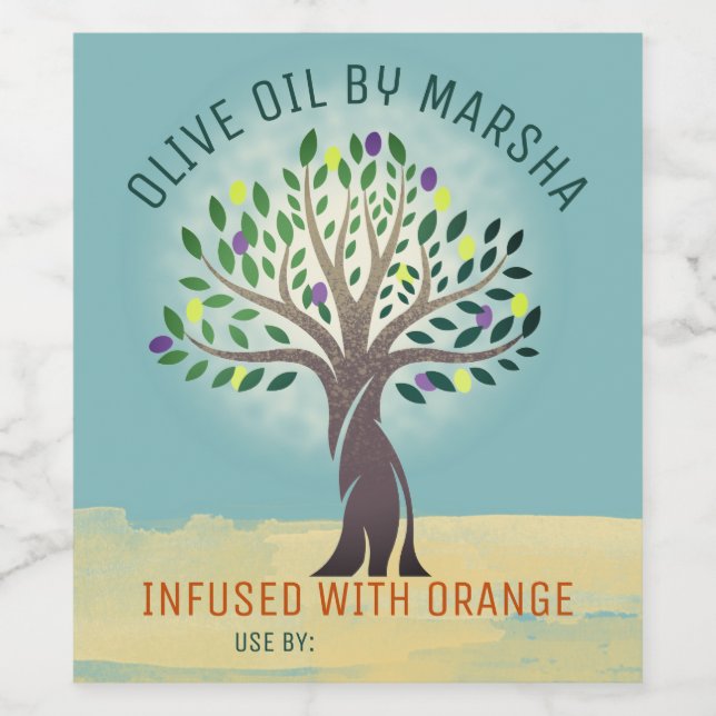 Flavoued olive oil personalised home canning wine label (Single Label)