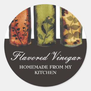 flavoued vinegars bottles gift tag stickers pac...