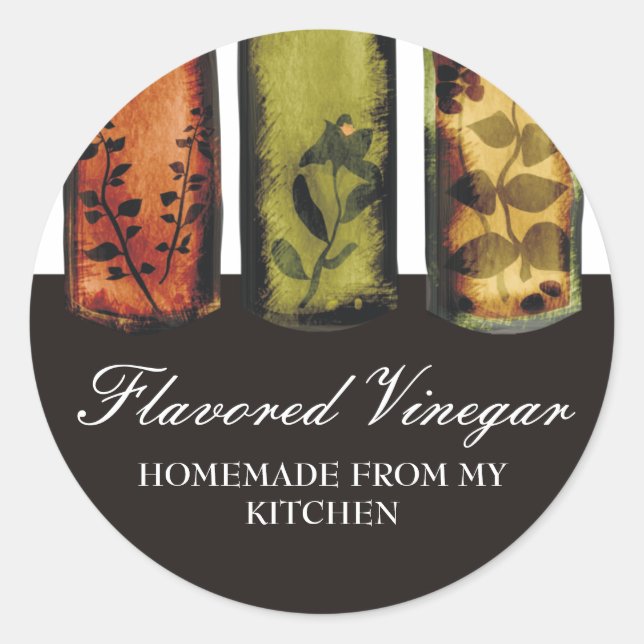flavoued vinegars bottles gift tag stickers pac... (Front)