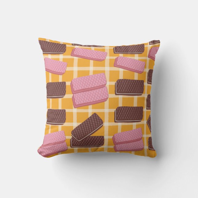 Flavoued Wafers Seamless Background Cushion (Front)