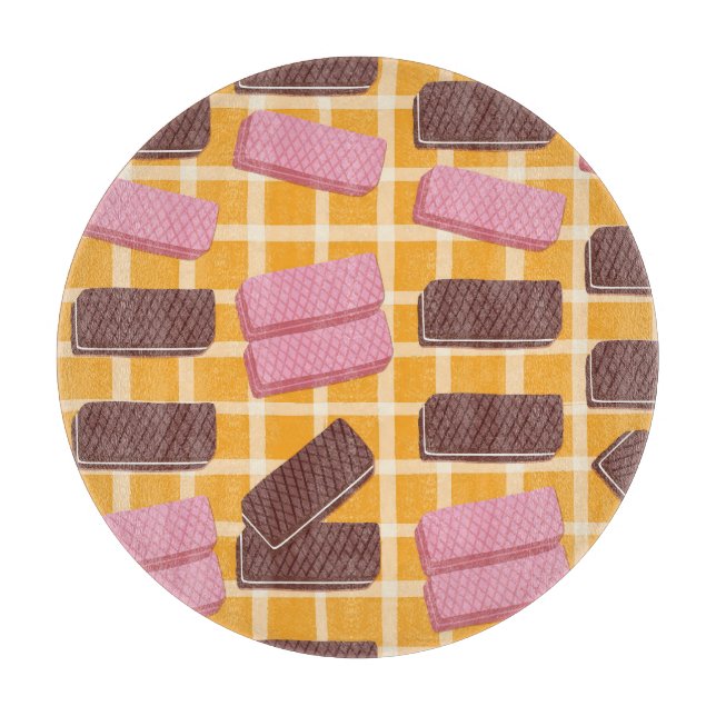 Flavoued Wafers Seamless Background Cutting Board (Front)