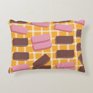 Flavoued Wafers Seamless Background Decorative Cushion