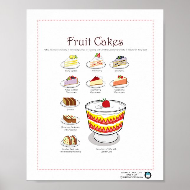 Flavour of Cakes, Fruitcakes, 8X10 Poster (Front)